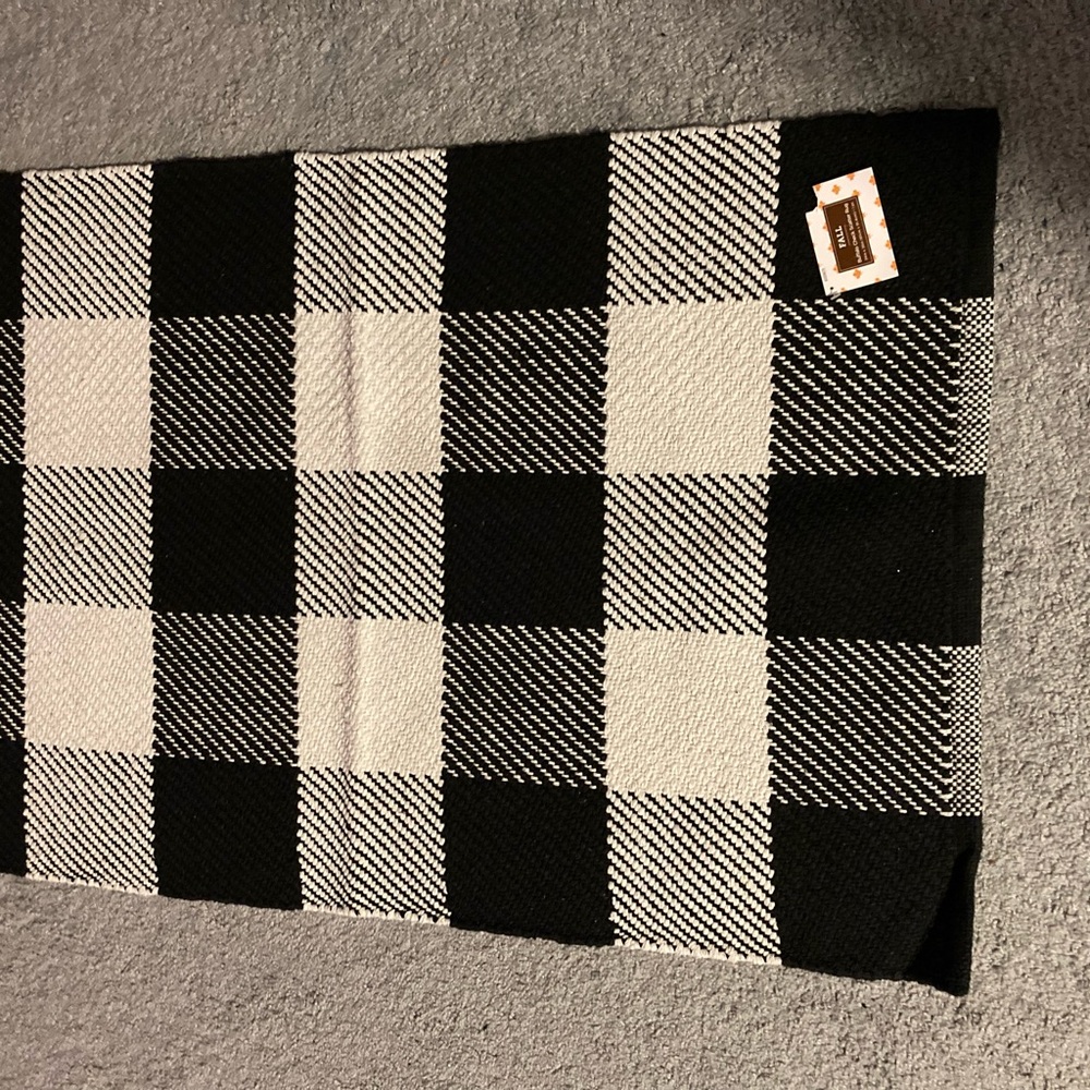 Buffalo Plaid Black and White Rug